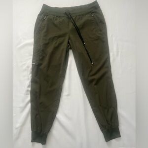 Olive Green Cargo Jogger Scrub Pants